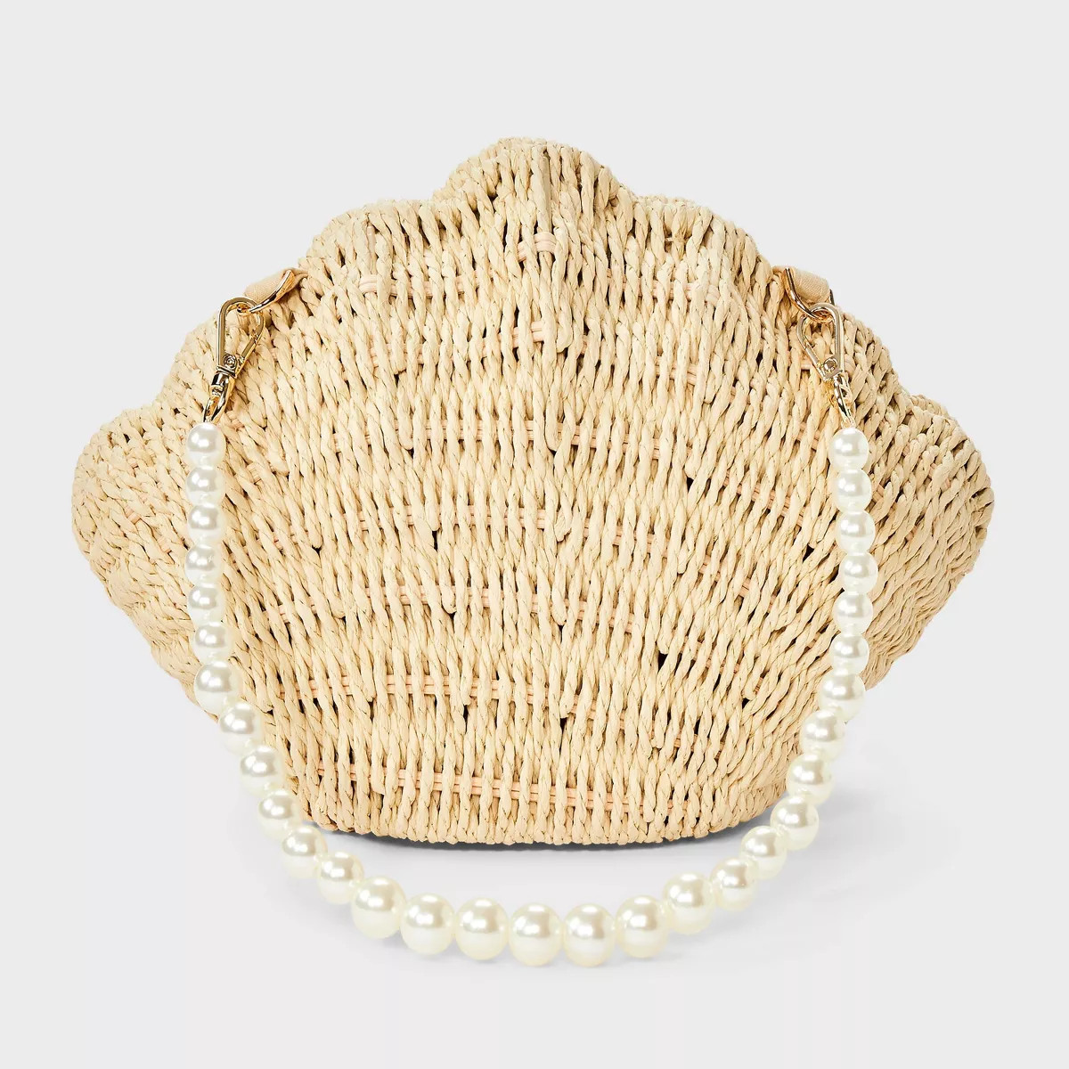 Straw Clamshell Clutch Handbag - A New Day™ Light Beige | Target