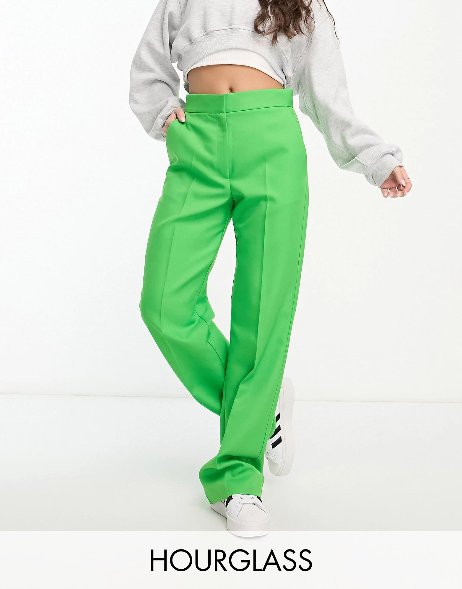ASOS DESIGN Hourglass ultimate straight pants in bright green | ASOS | ASOS (Global)