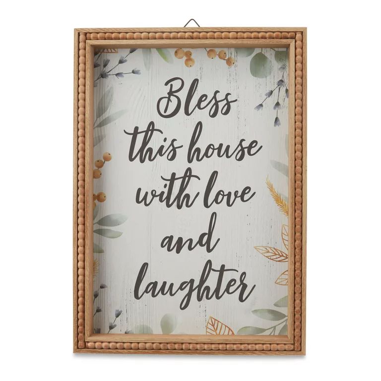 Way to Celebrate Harvest Bead Framed Sign, Bless This House | Walmart (US)