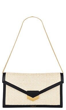 DeMellier London London Clutch in Natural Raffia & Black Smooth from Revolve.com | Revolve Clothing (Global)