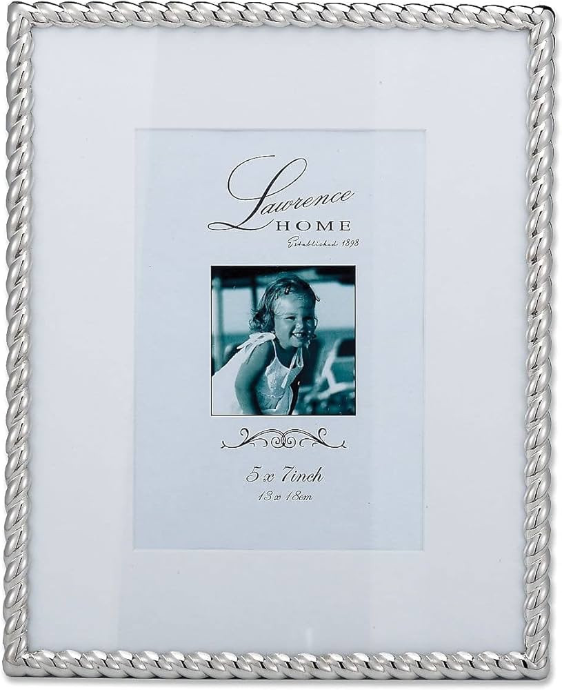 Lawrence Frames Silver Metal Rope 8x10 Matted for 5x7 Picture Frame (710080) | Amazon (US)
