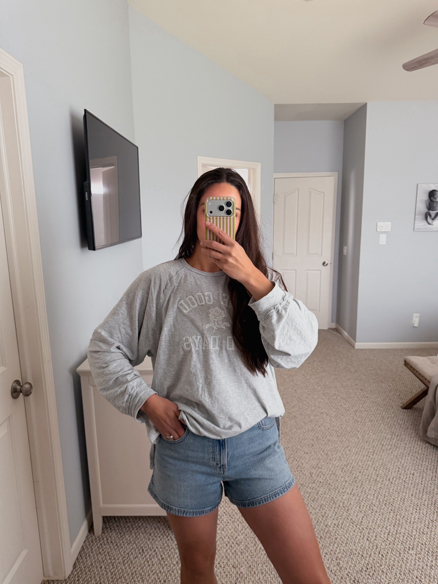 Sized up one in these shorts for a more comfortable fit!

Denim shorts 
Jean shorts
Abercrombie 

#LTKootd #LTKgrwm #LTKSpringSale