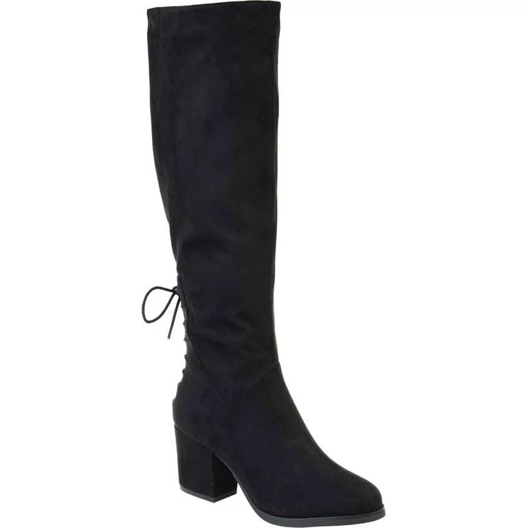 Women's Journee Collection Leeda Extra Wide Calf Knee High Boot Black Faux Suede 10 M | Walmart (US)