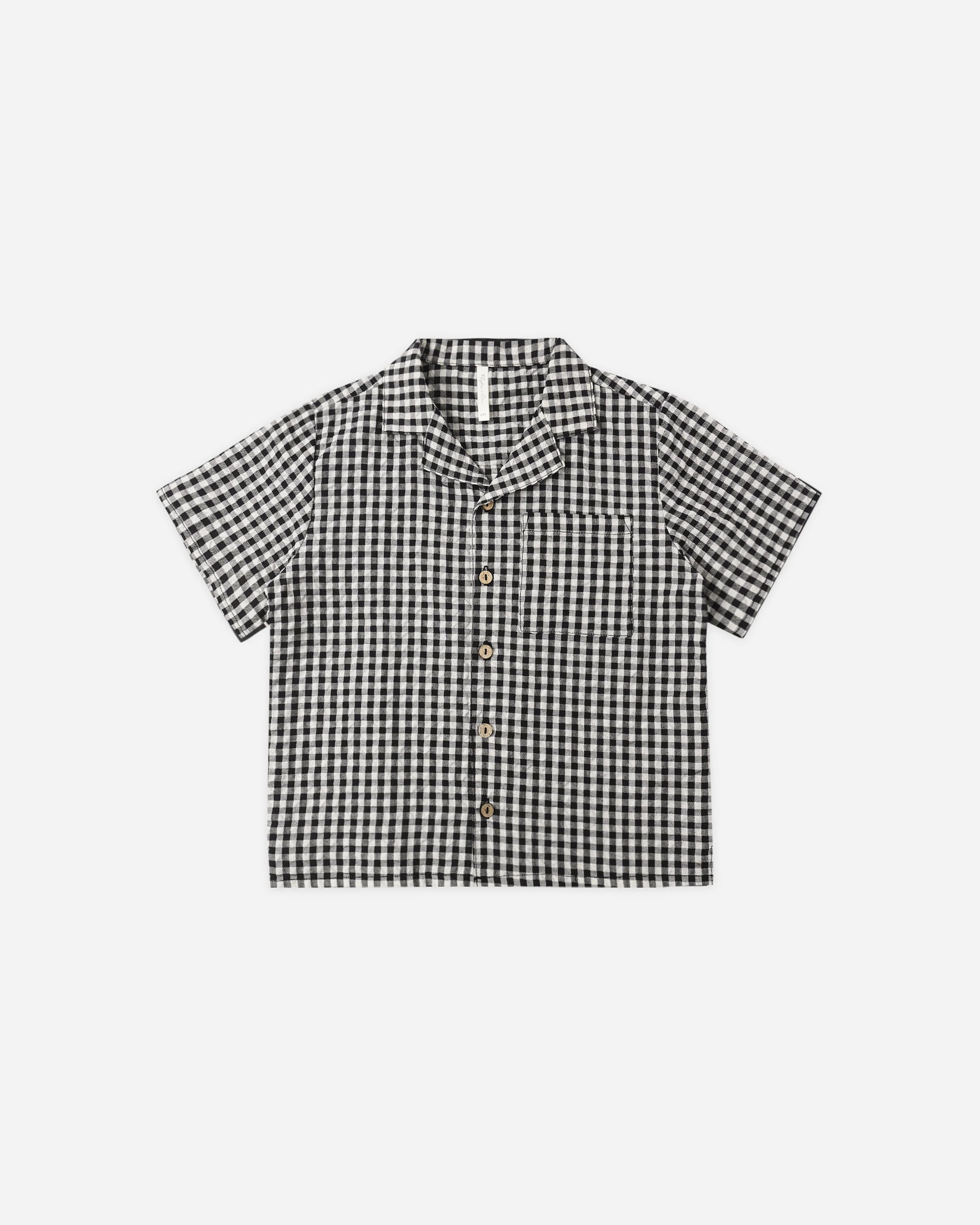 Lapel Collar Shirt Black Check | Rylee + Cru