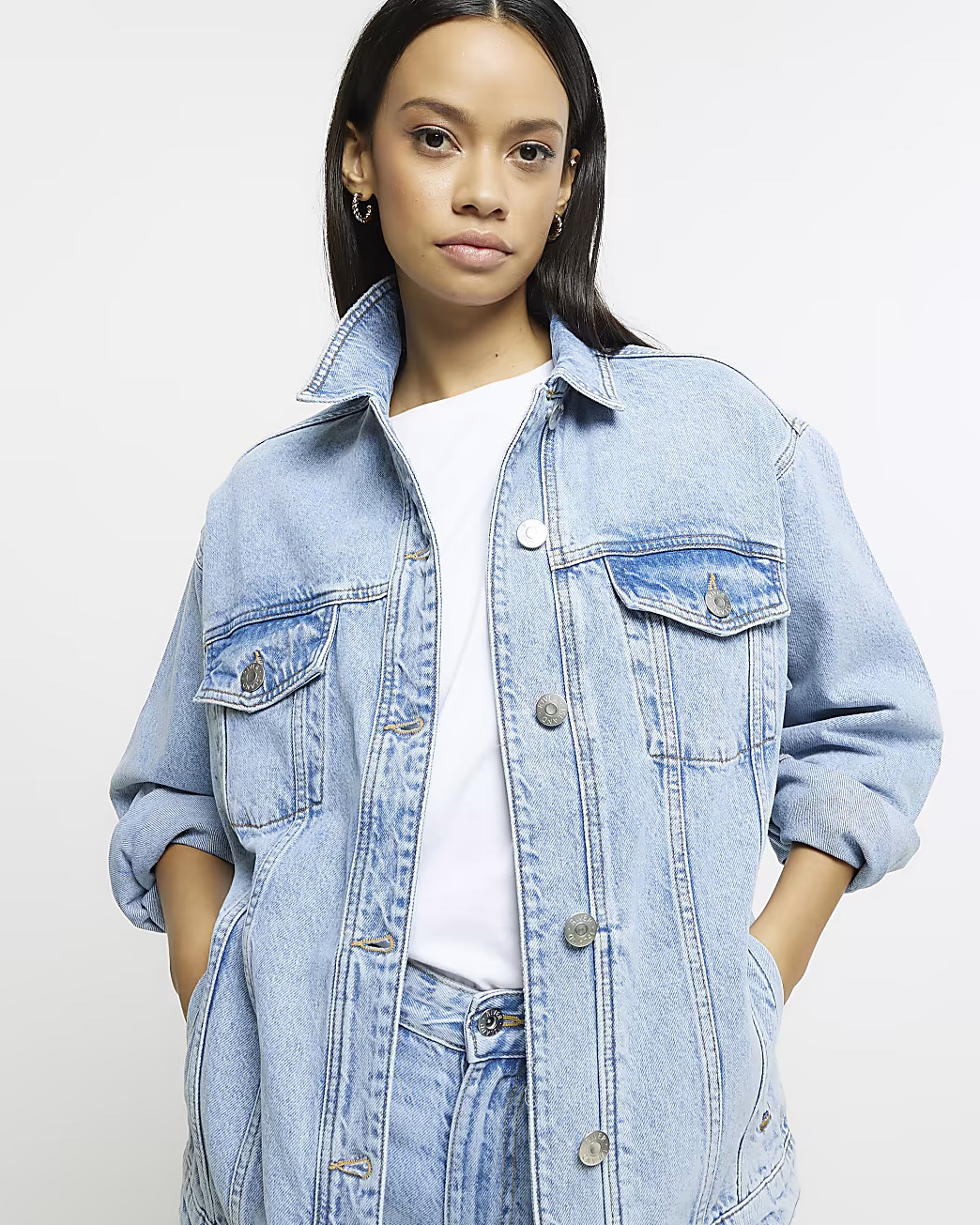 Blue denim jacket | River Island (UK & IE)