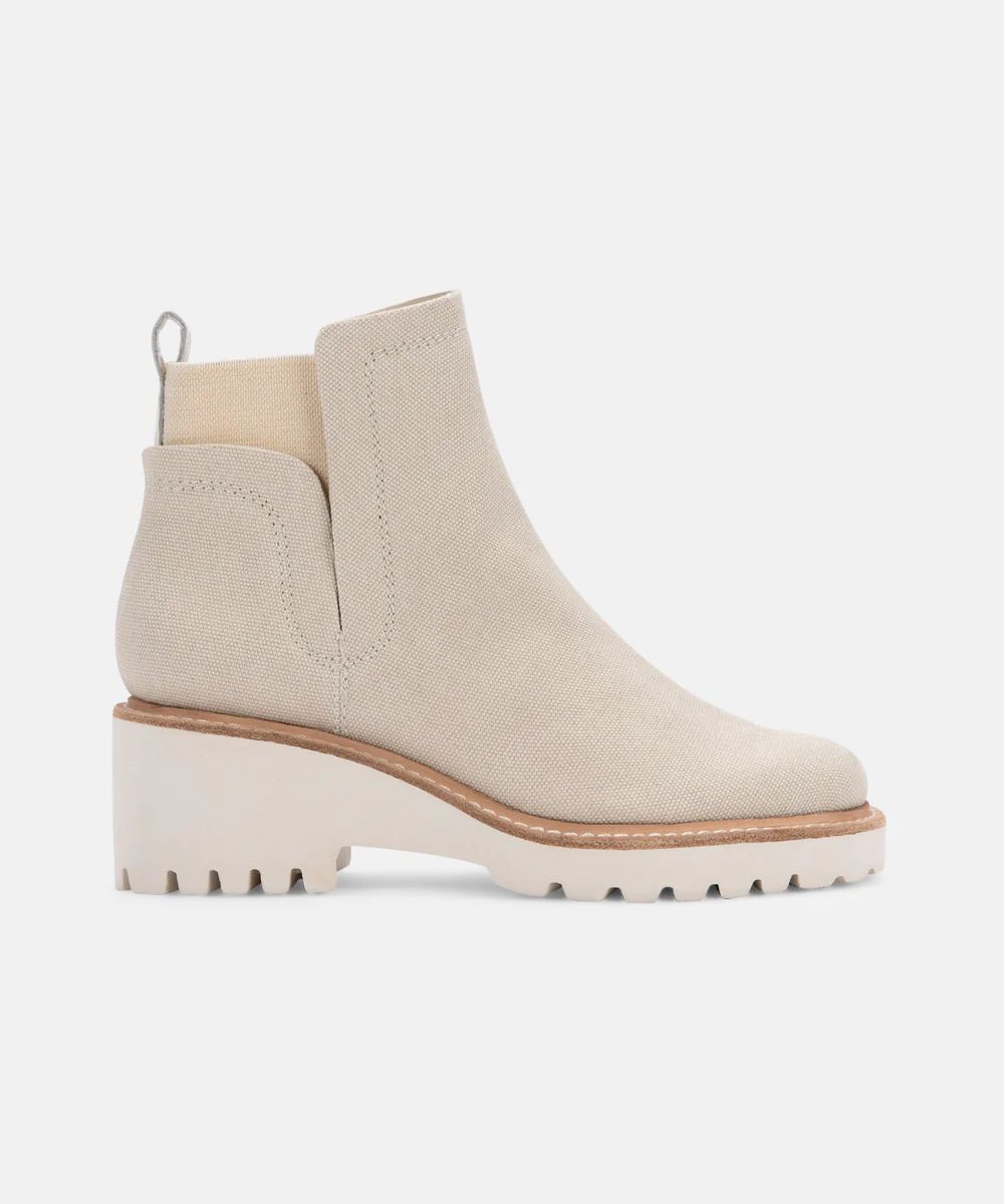 HUEY BOOTIES IN SANDSTONE CANVAS | DolceVita.com