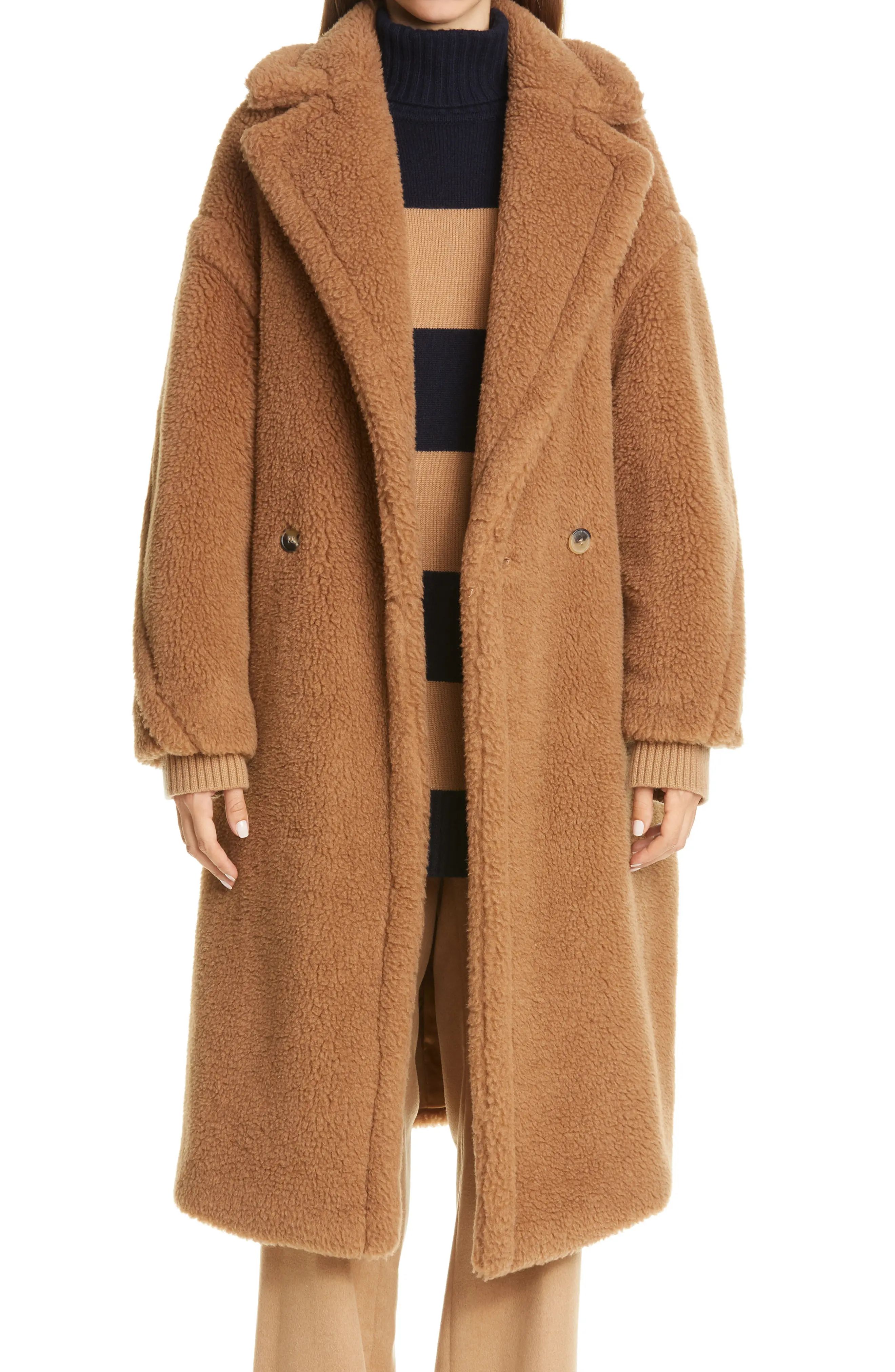 Max Mara Teddy Bear Icon Faux Fur Coat, Size Small in Camel at Nordstrom | Nordstrom