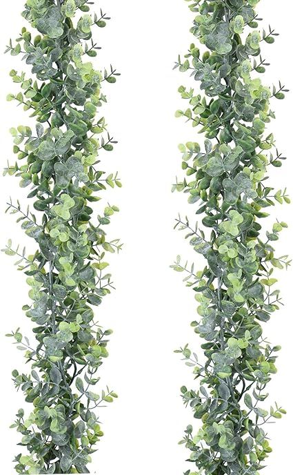 DearHouse Faux Eucalyptus Garland Plant, 2 Pack Artificial Vines Hanging Eucalyptus Leaves Greene... | Amazon (US)