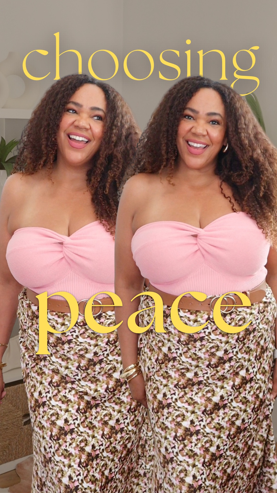 Choosing peace over popularity is the 40s flex 💪🏾✨! Am I right? Once you figure that out, it feels so good 😊.  Wearing a large in top and skirt. 

#LTKOver40 #LTKootd #LTKMidsize