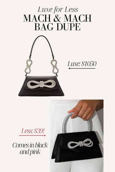 Mach & Mach dupe! Crystal bow bag dupe, designer bag dupe, luxe for less 

#LTKitbag #LTKstyletip #LTKunder50