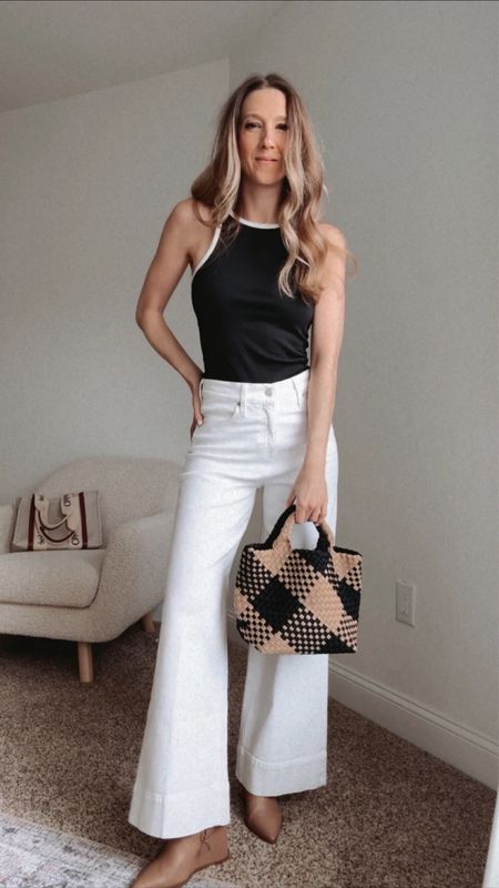 Date night outfit with wide leg trouser jeans, great as a summer outfit!

#LTKStyleTip #LTKSeasonal #LTKOver40
