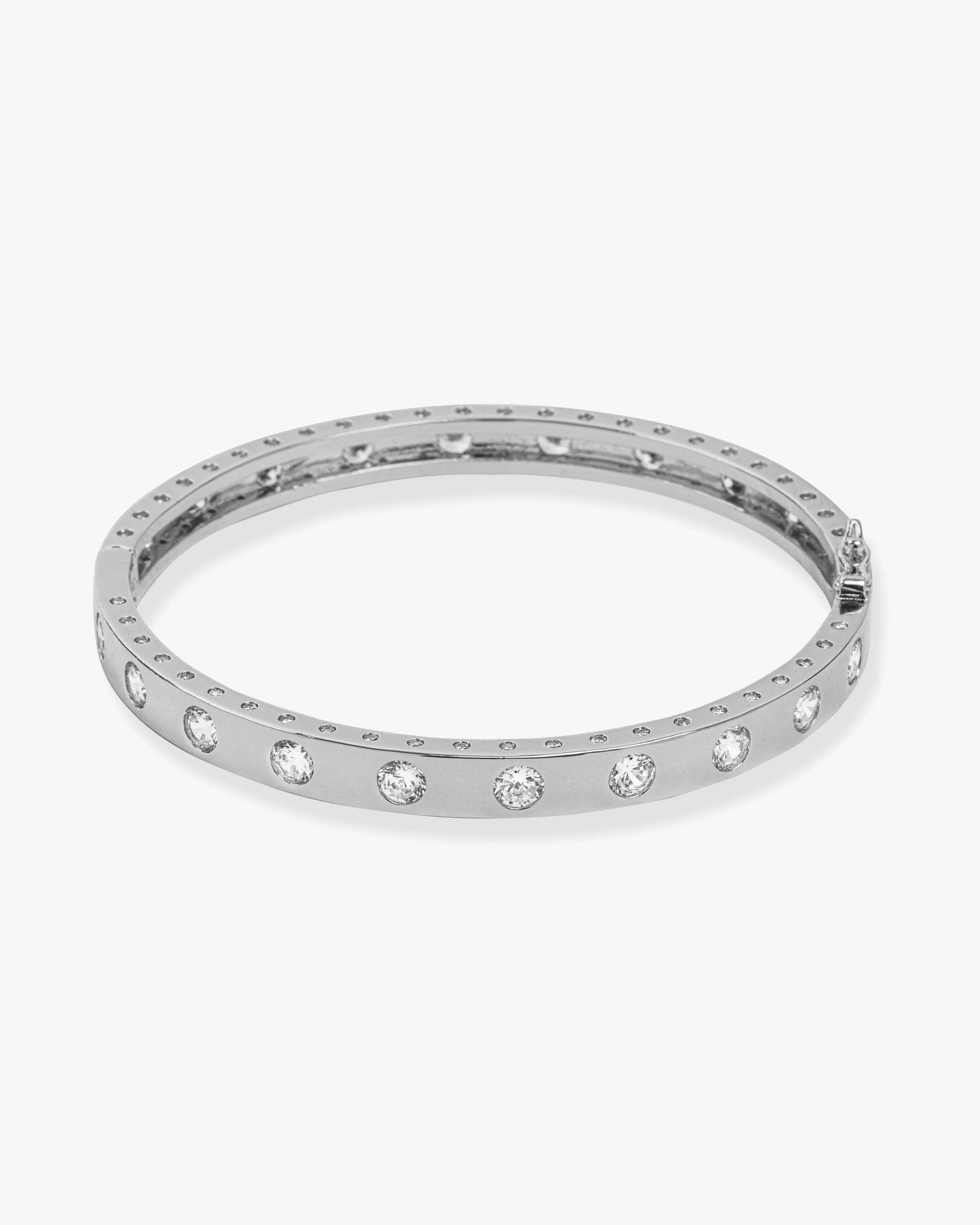 Ashley Hinge Cuff - Silver|White Diamondettes | Melinda Maria Jewelry