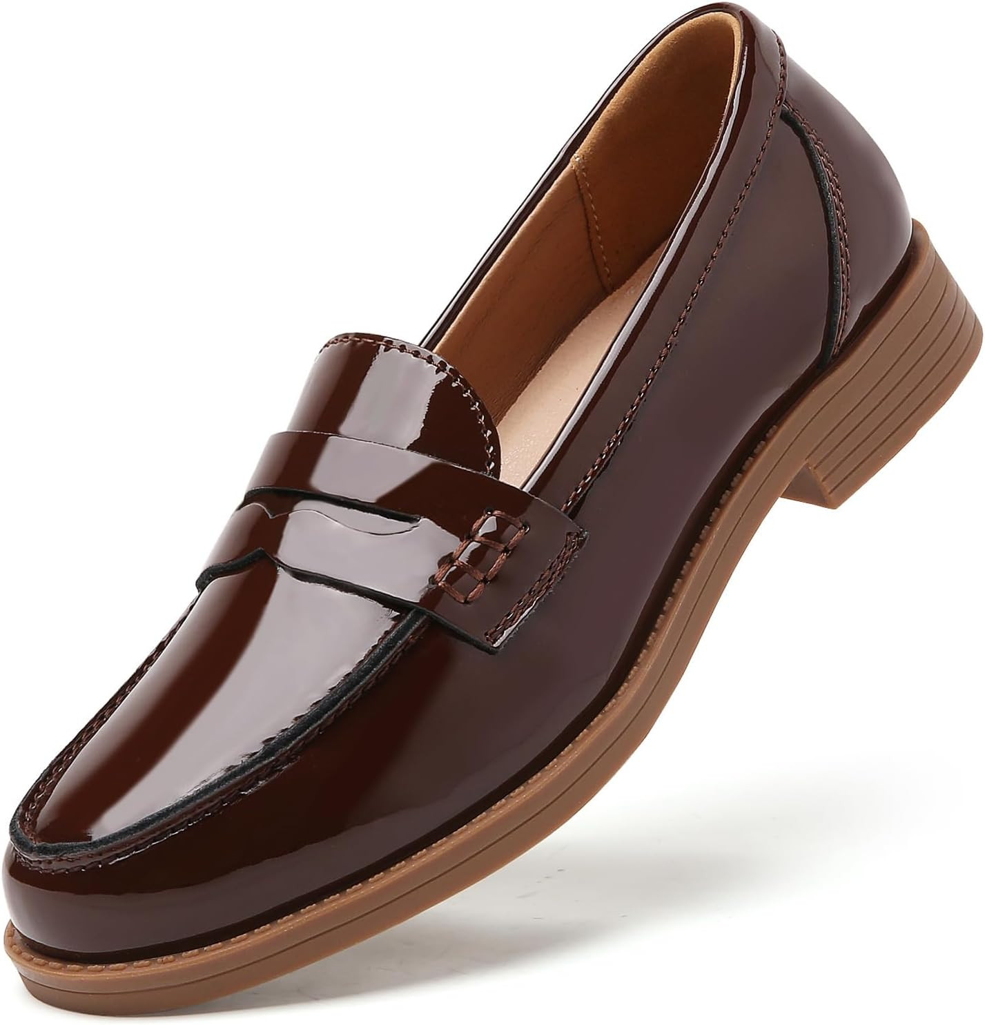 QAE Black Penny Loafers for Women Ladies Slip-Ons Shoes Comfortable Dressy | Amazon (US)