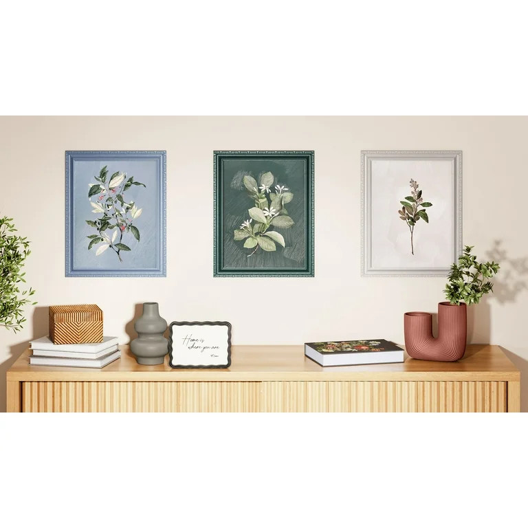 Beautiful by Drew Framed Vintage Botanical Color Block set of 3 | Walmart (US)