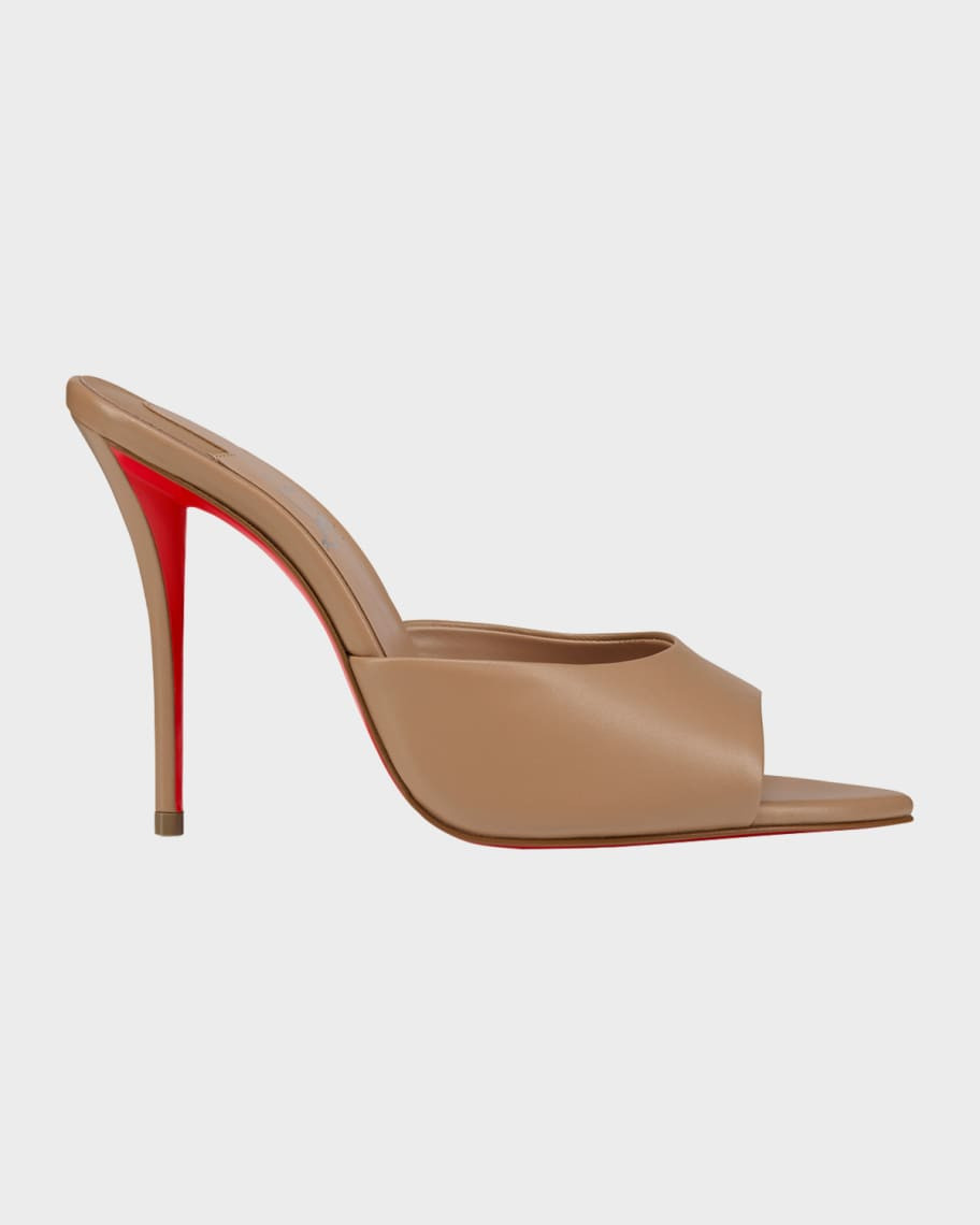 Christian Louboutin 100mm Miss Z Leather Red Sole Mules | Neiman Marcus