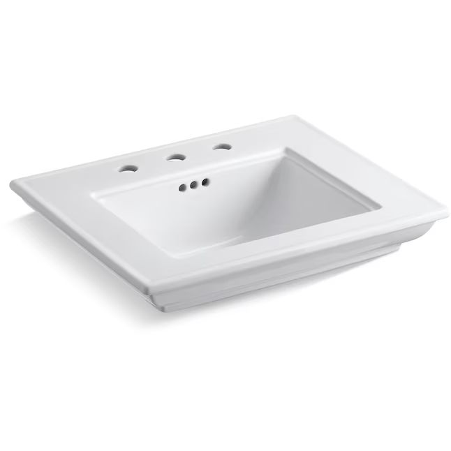KOHLER Memoirs White Fire Clay Traditional Pedestal Sink Top (20.5-in x 24.5-in x 8.625-in) | Lowe's