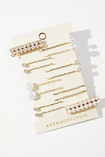 Set of Eight Pearl and Diamond Bobby Pins | Anthropologie (US)