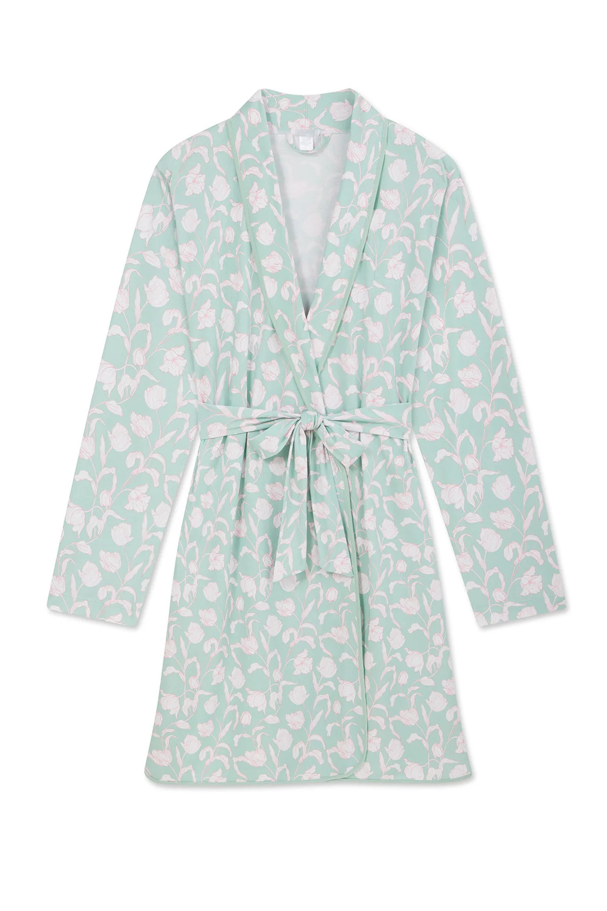 Pima Robe in Parisian Green Vine Floral | Lake Pajamas