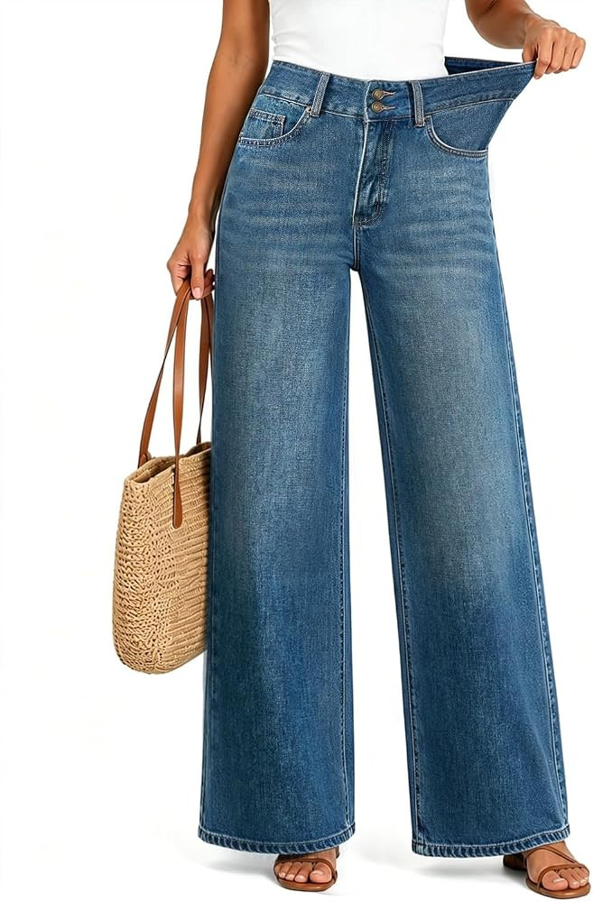 Women's High Waisted Wide Leg Jeans Stretchy Baggy Pants Trendy Fit | Amazon (US)