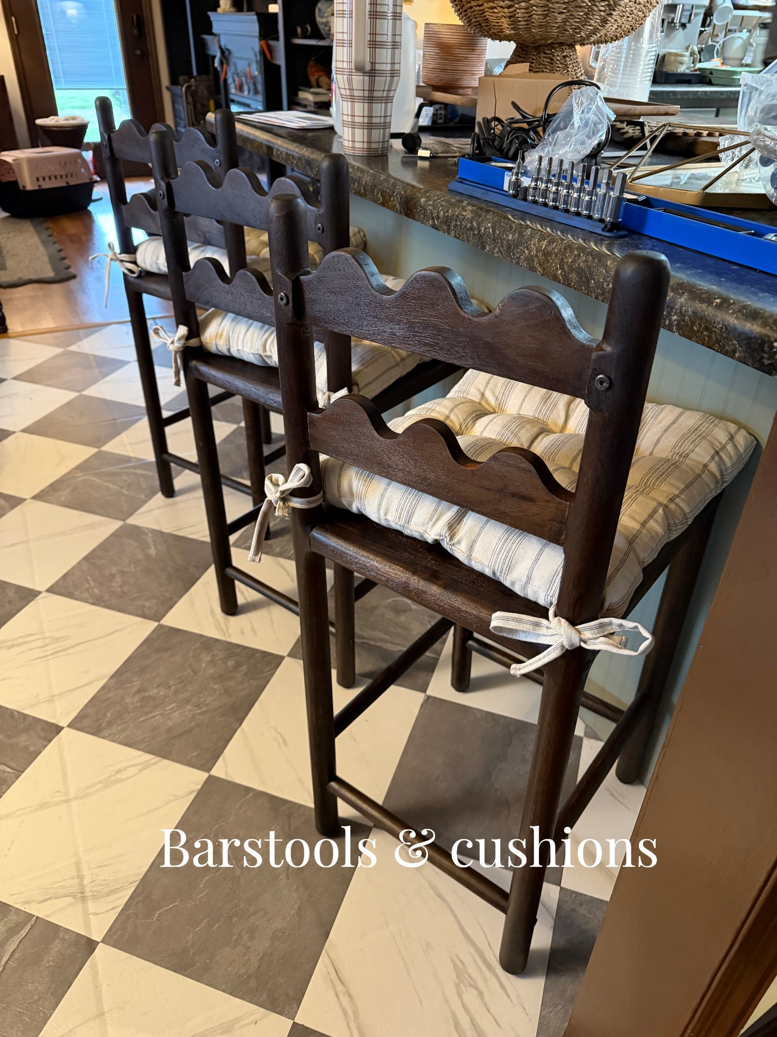 I’m in love! So glad I waited to finally order the stools!!! I ordered custom cushions as well :)

#LTKHome #LTKSaleAlert