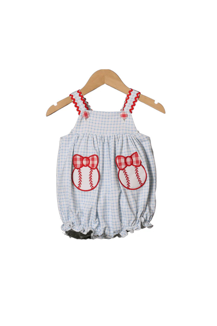 Baseball Applique Knit Bubble | The Smocked Flamingo