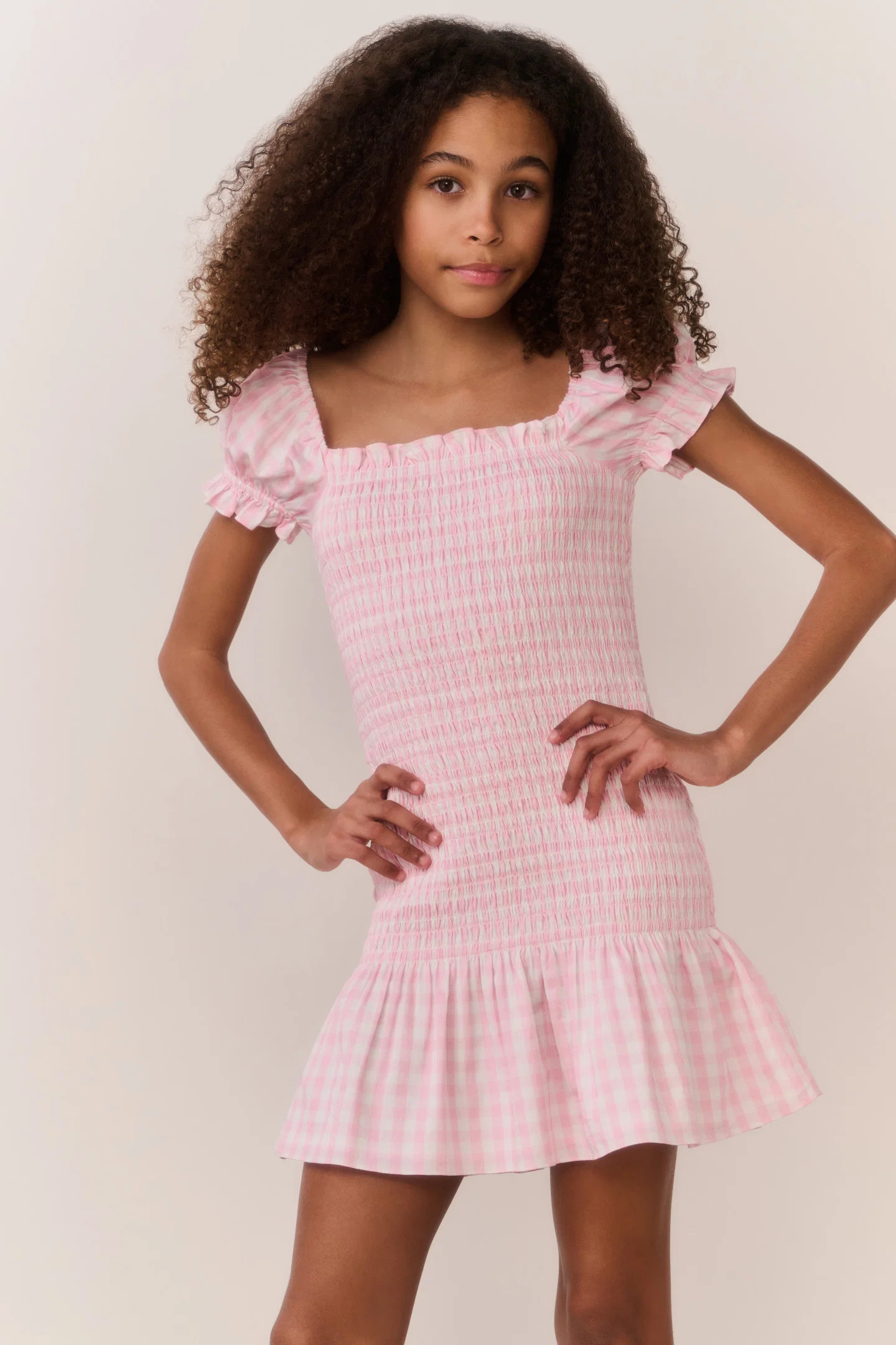 Tween Mosa Cotton Gingham Dress | LoveShackFancy