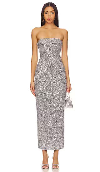 Atiena Sequin Midi Dress in Silver | Revolve Clothing (Global)