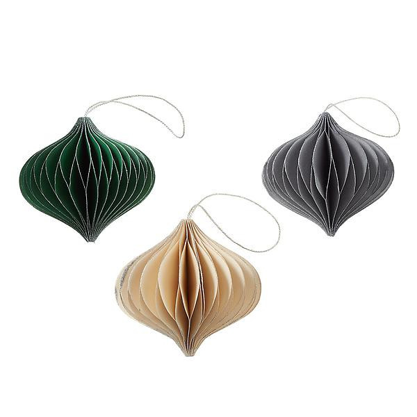 Glitter-Edged Honeycomb Ornament Set of 6 | The Container Store