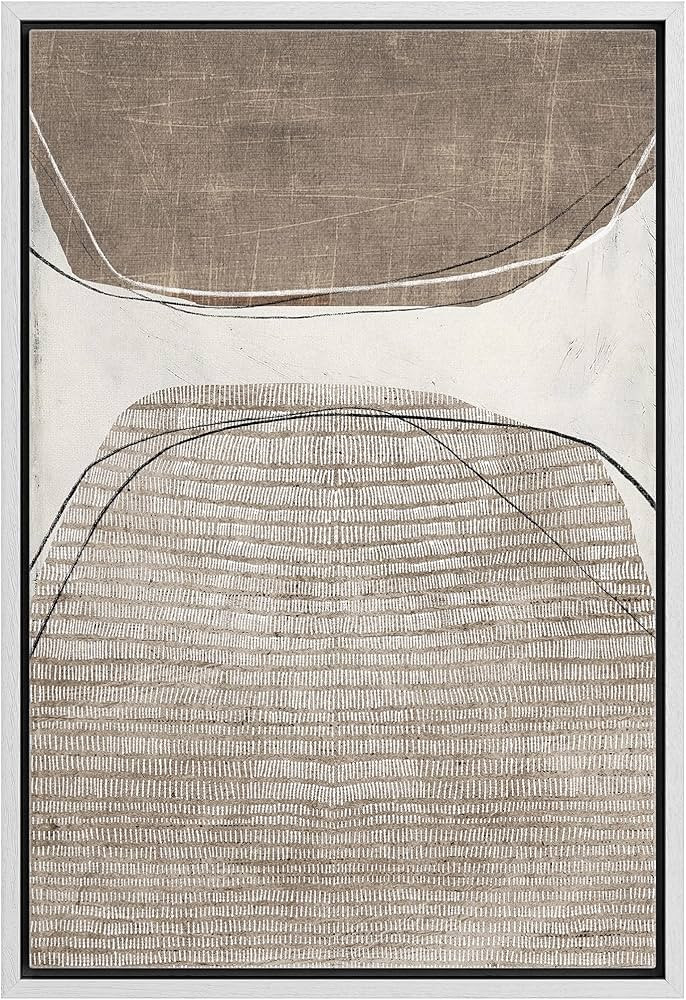 SIGNWIN Framed Canvas Print Wall Art Geometric Brown Pastel Circle Landscape Abstract Shapes Illu... | Amazon (US)