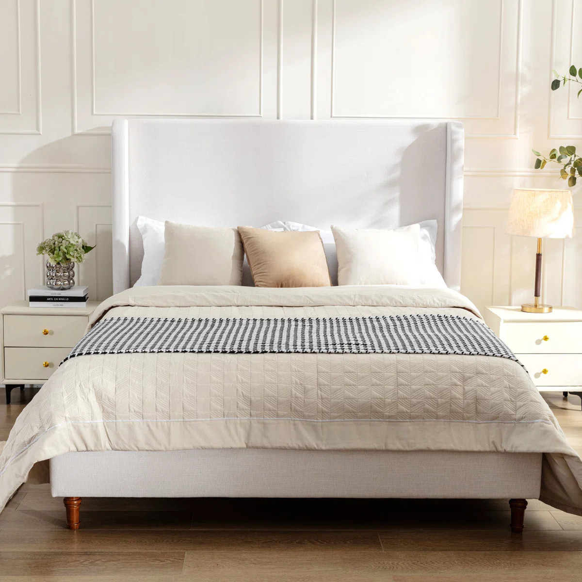 Mozter Upholstered Wingback Platform Bed | Wayfair North America