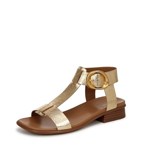 Naturalizer Womens Brandy Flat Sandal Dark Gold Metallic 12 W | Amazon (US)