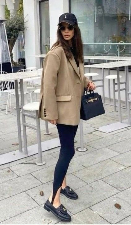 Stirrup pants 
Khaki blazer 
Chanel loafwes 

#LTKPetite #LTKBeauty #LTKSpringSale