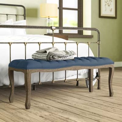 Helmsley Upholstered Bench Upholstery: Dark Blue | Wayfair North America