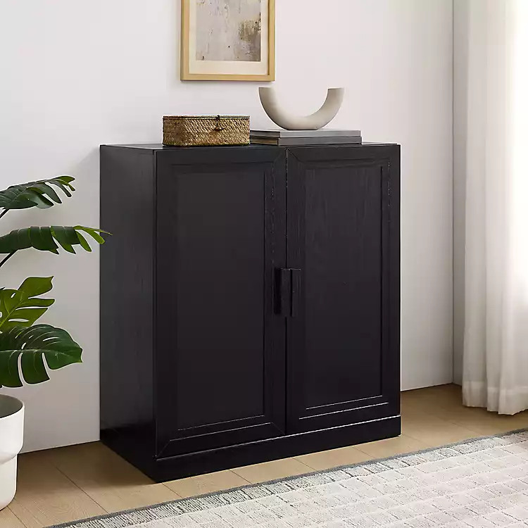 Black Wood Grain Stackable Storage Cabinet | Kirklands Home | Kirklands