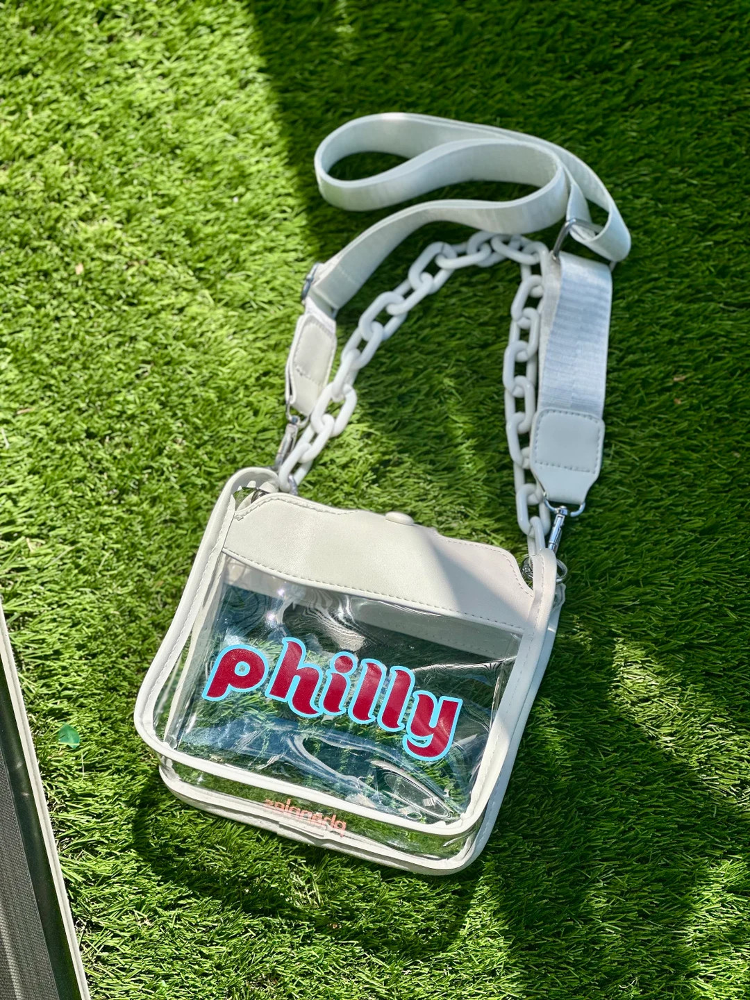 Philly Clear Crossbody Bag \u2013 Stadium Approved | White Chain Strap + Adjustable Crossbody | G... | Etsy (Global)