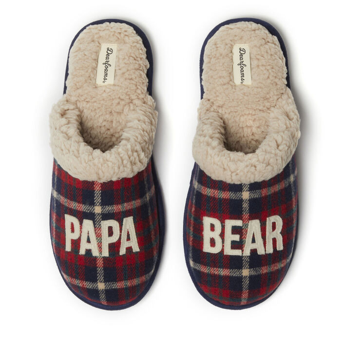 Men's Papa Bear Plaid Scuff | Dearfoams