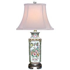 Persimmon Rose Medallion Porcelain Canton Vase Table Lamp | Lamps Plus