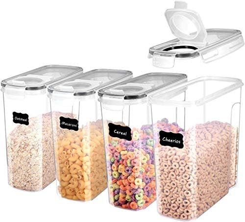Cereal Container Storage Set - Airtight Food Storage Containers [Set of 4] - Large Kitchen Dispen... | Amazon (US)