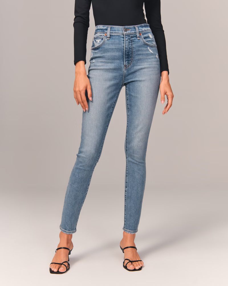 Women's High Rise Super Skinny Ankle Jean | Women's 25% Off Select Styles | Abercrombie.com | Abercrombie & Fitch (US)