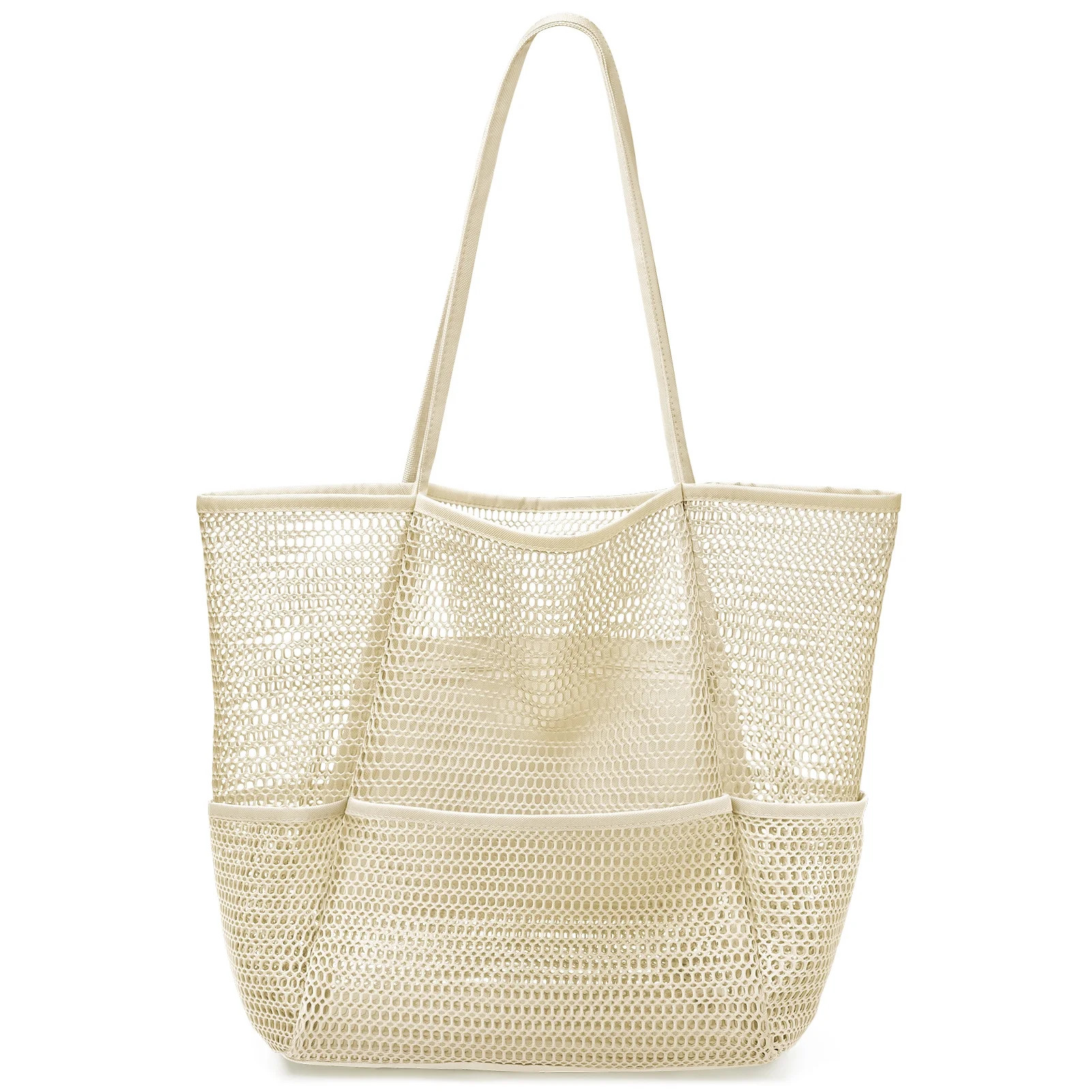 KPX Mesh Beach Bag, Tote Bag for Women Large Foldable Mesh Swimming Bag with Pockets - Sandproof,... | Walmart (US)