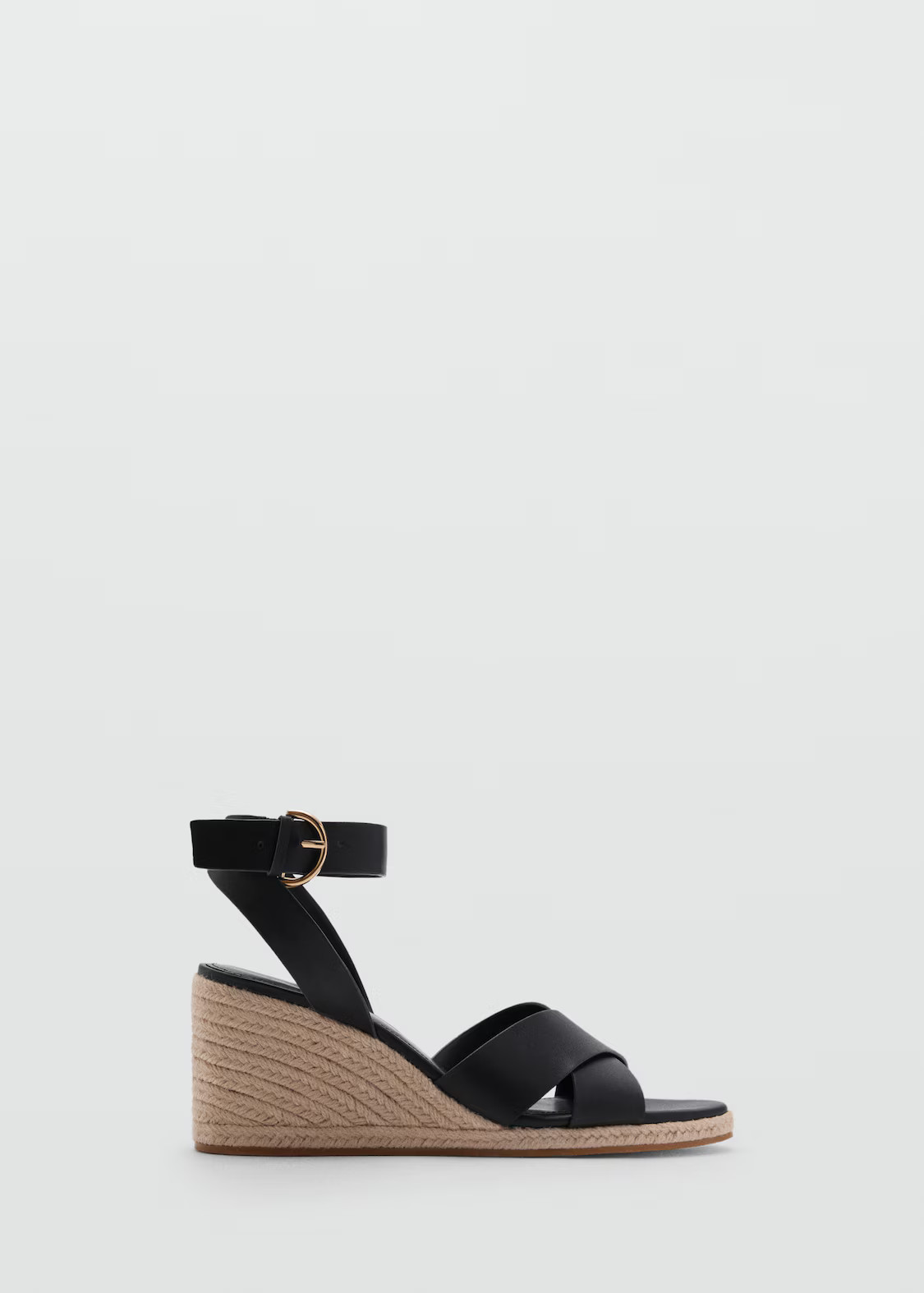 Wedge sandals with crisscross straps - Women | MANGO United Kingdom | MANGO (UK)