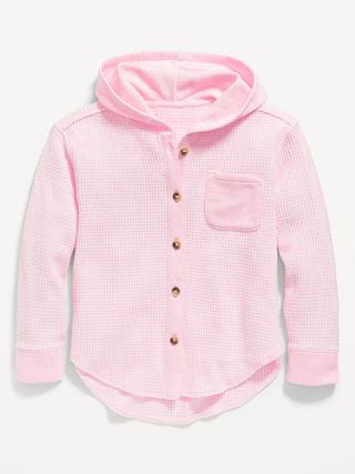 Waffle-Knit Hoodie for Girls | Old Navy (US)