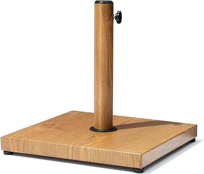 VredHom Patio Umbrella Base, 43lbs Outdoor Heavy Duty Square Concrete Stand Market Umbrella, Teak... | Amazon (US)