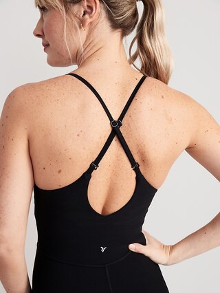 PowerLite Lycra® ADAPTIV Square-Neck Short Bodysuit for Women -- 6-inch inseam | Old Navy (US)