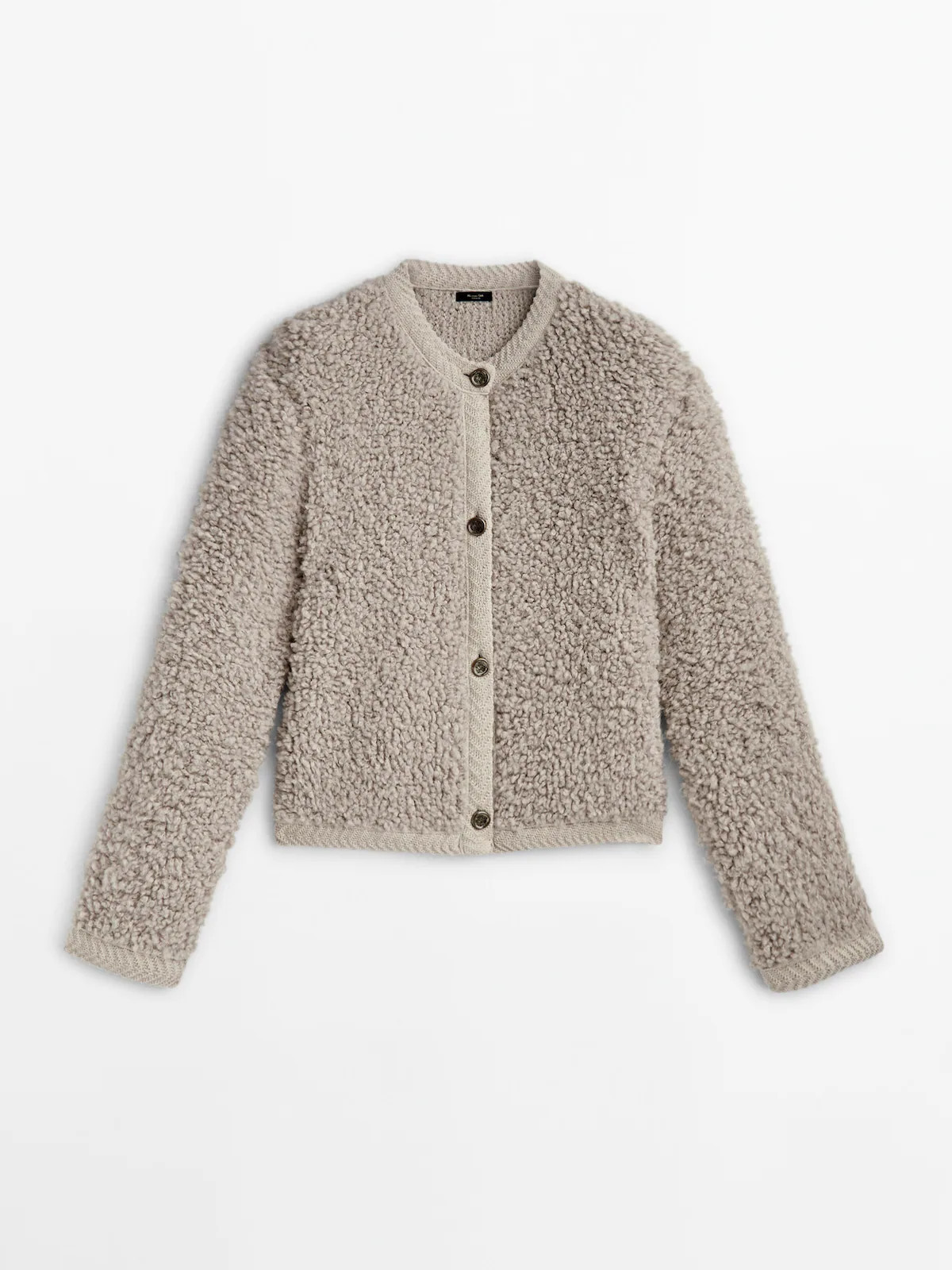 Bouclé knit cardigan with buttons | Massimo Dutti UK