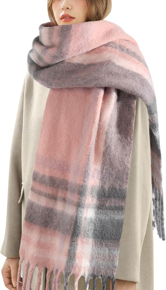 Women's Fall Winter Scarf Scarves for Women Gifts Plaid Blanket Scarf Soft Chunky Large Blanket | Amazon (US)
