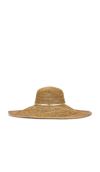 florabella Marie Wide Sun Hat in Cement & Gold. Size all. | Revolve Clothing (Global)