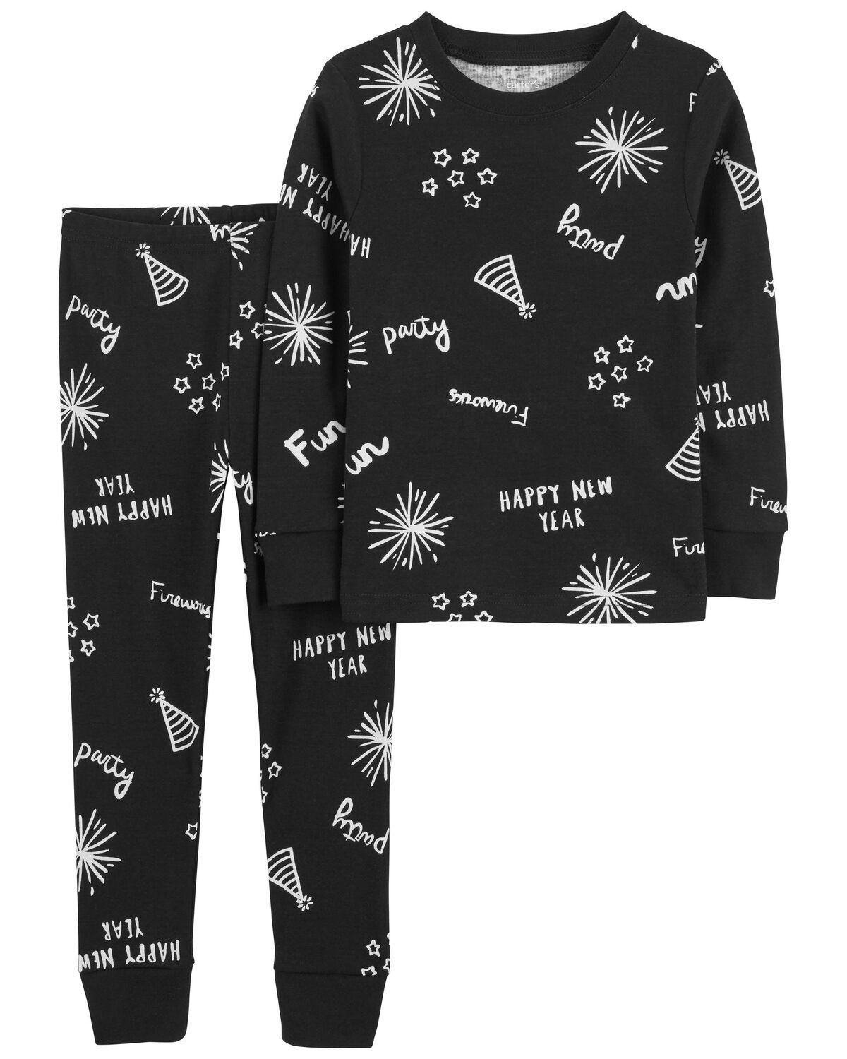 Black Toddler 2-Piece Happy New Year 100% Snug Fit Cotton Pajamas | carters.com | Carter's