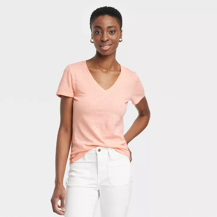 Women's Slim Fit Short Sleeve V-Neck T-Shirt - Universal Thread™ | Target