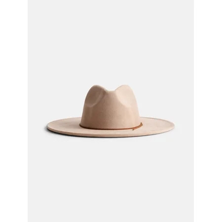 Scenario Women's Faux Suede Fedora with Mix Media Band, Light Tan | Walmart (US)